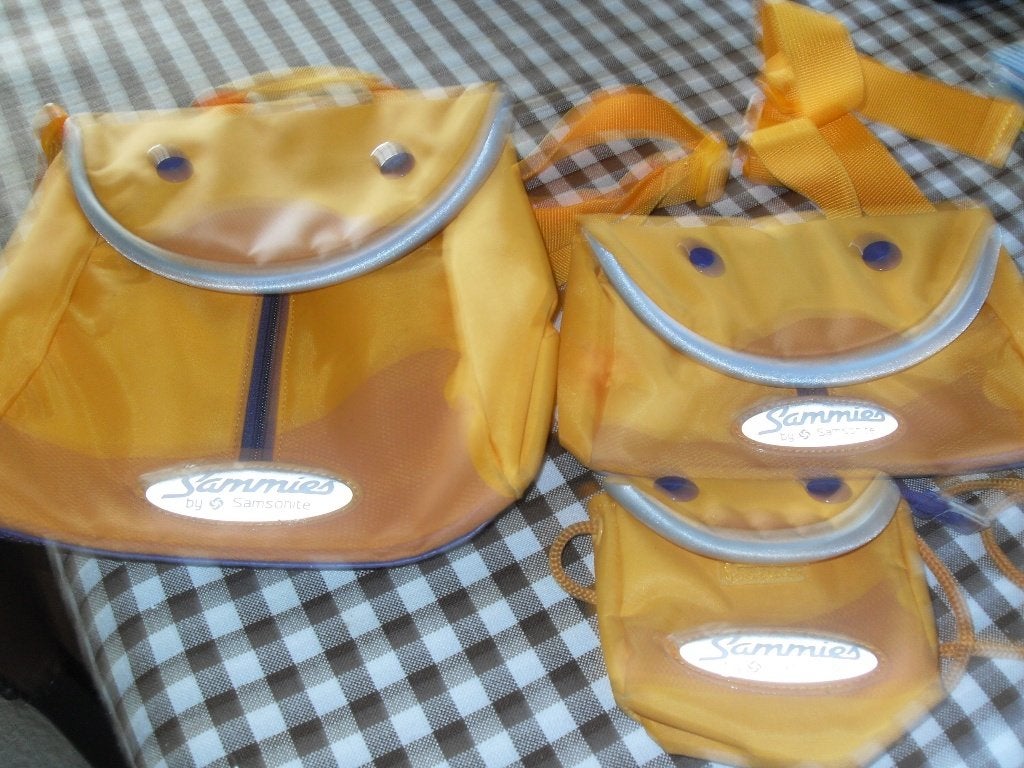 rugzakje + 2 bijhorende tasjes "samsonite", Ophalen of Verzenden, Zo goed als nieuw, Oranje, Overige typen