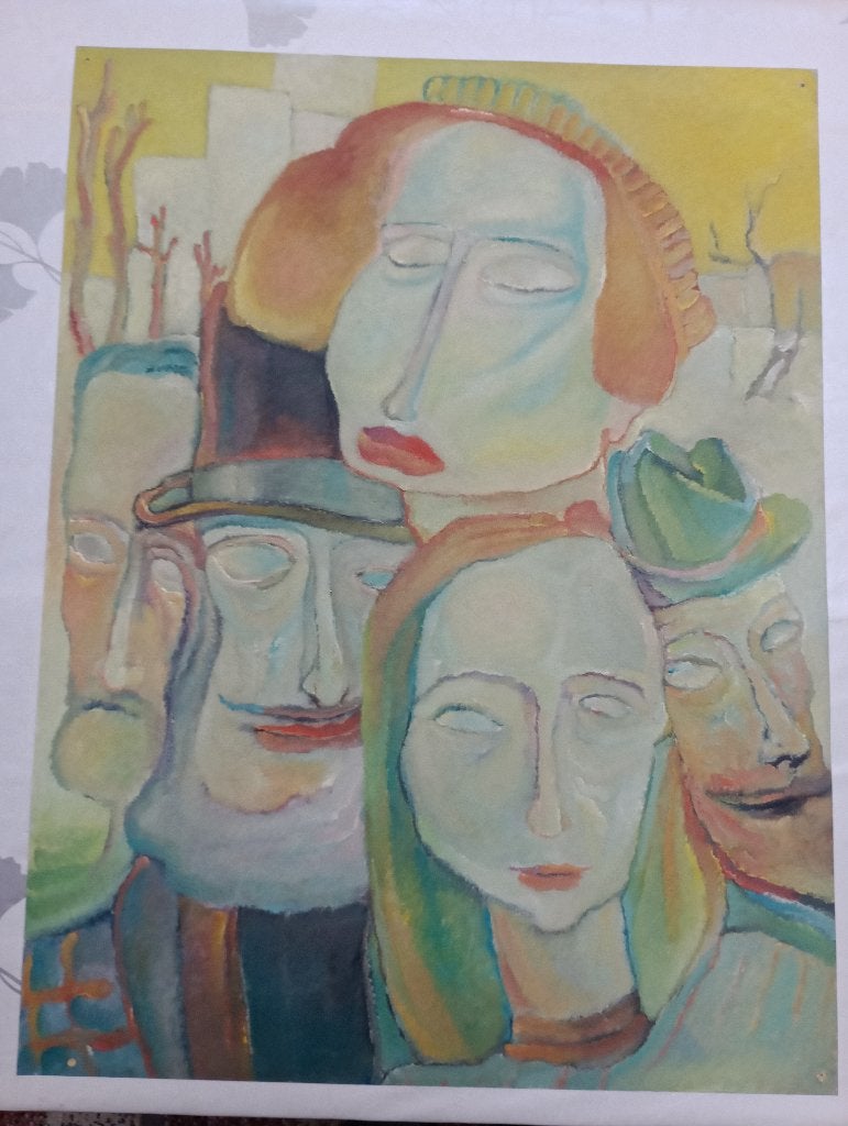 Tableau Serge Montegnies technique mixte 55x73, N694, Antiquités & Art, Art | Peinture | Moderne, Enlèvement ou Envoi, Technique mixte
