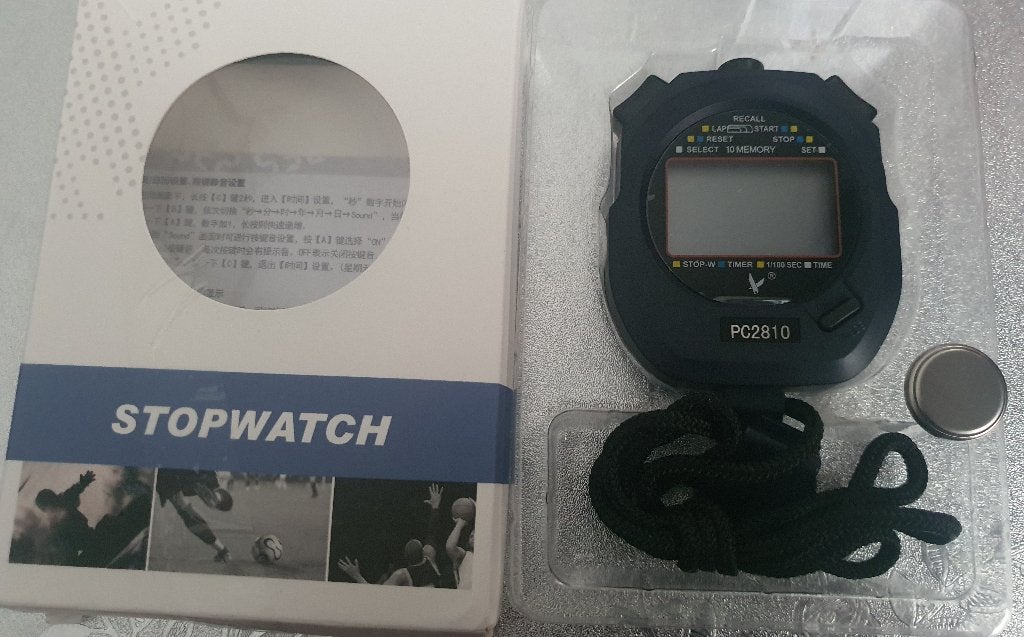 Digitale Sportstopwatch – Met Geheugen voor 10 Rondes, Sport en Fitness, Verzenden, Nieuw