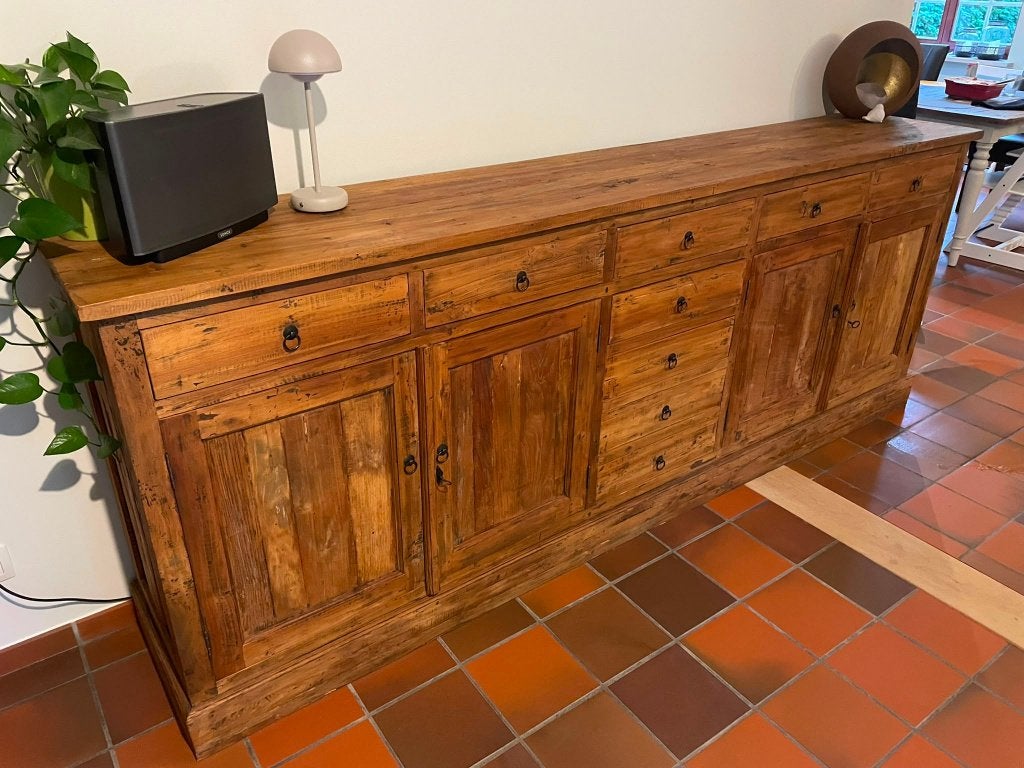 Buffetkast in massieve teak, Huis en Inrichting, Kasten | Buffetkasten, Zo goed als nieuw, Minder dan 100 cm, 200 cm of meer, 25 tot 50 cm