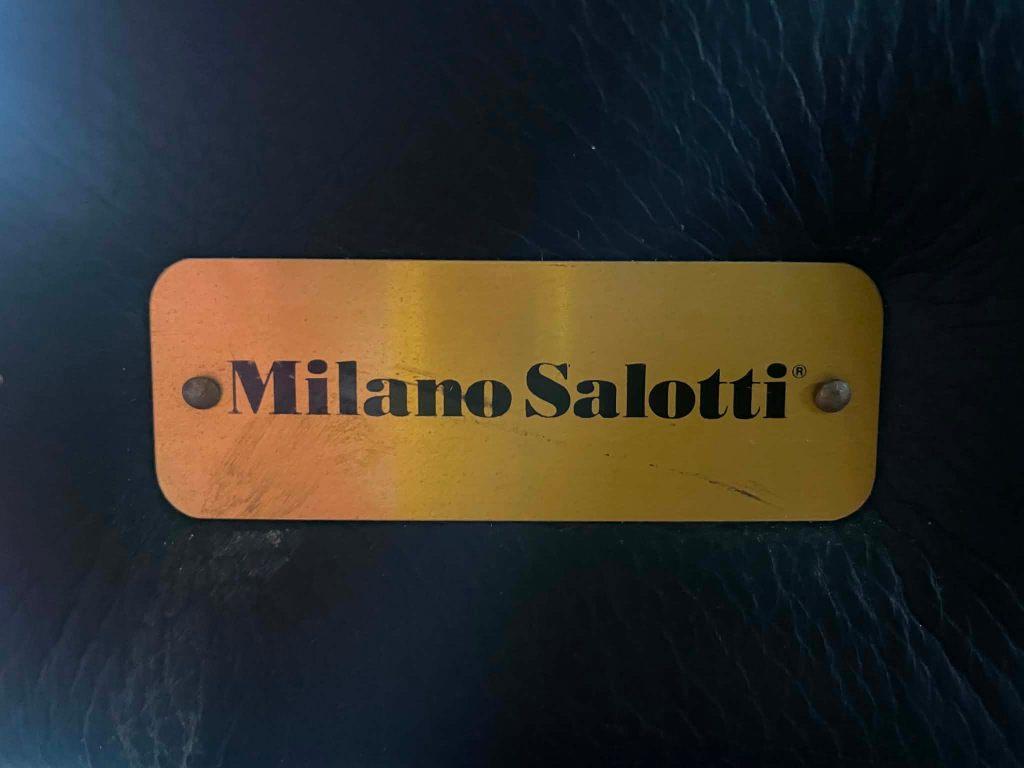 zetel leder zwart Milano Salotti, Ophalen, Tweepersoons, Zo goed als nieuw, Minder dan 150 cm
