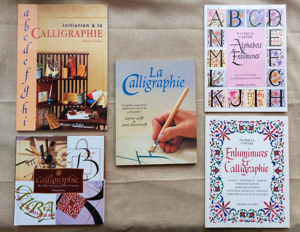 Calligraphie - Bien débuter et vous perfectionner - 5 Livr., Enlèvement, Comme neuf, P. Carter / S. Zenker / G. Goffe / A. Ravenscroft / ...