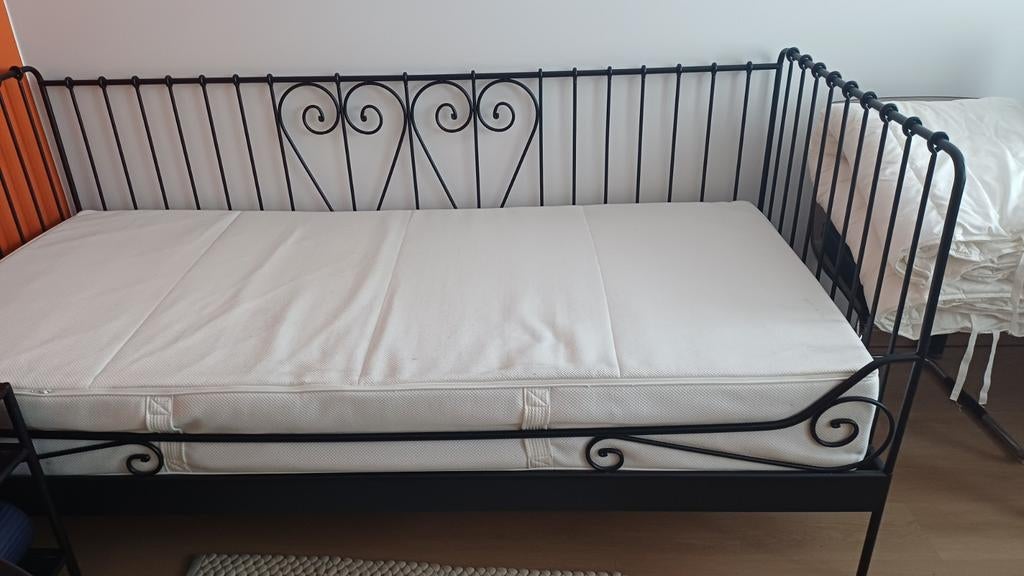 Lit fer forgé 1 personne 94cm de large + sommier à lattes, Maison & Meubles, Neuf, 90 cm, 210 cm, Une personne