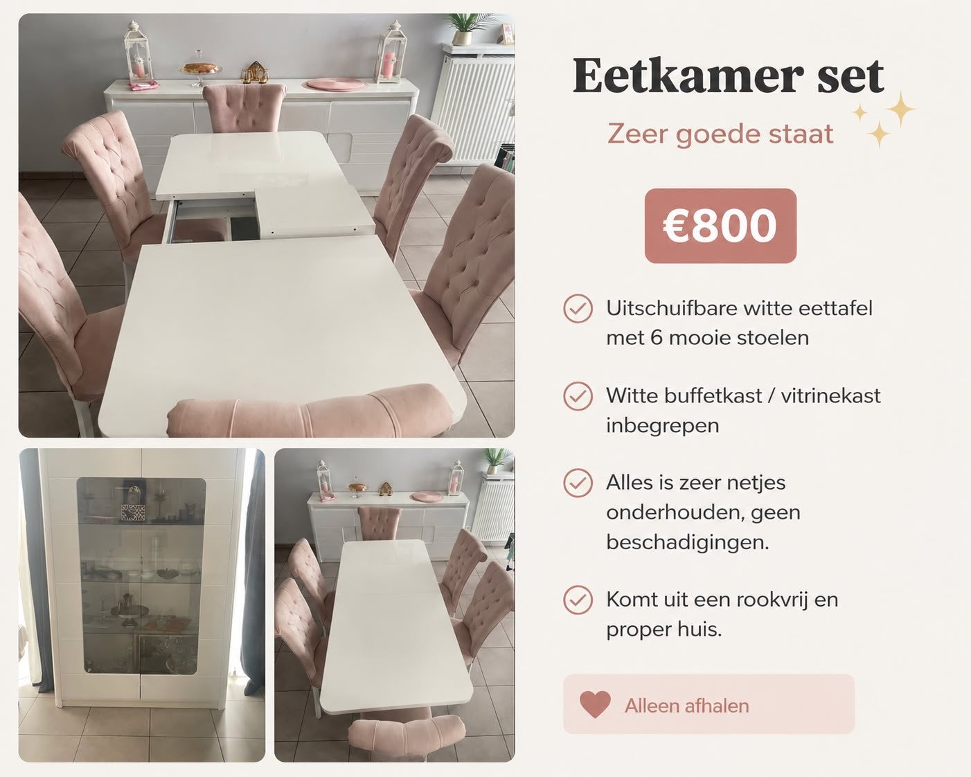 Eettafel, Huis en Inrichting, Ophalen, Zo goed als nieuw