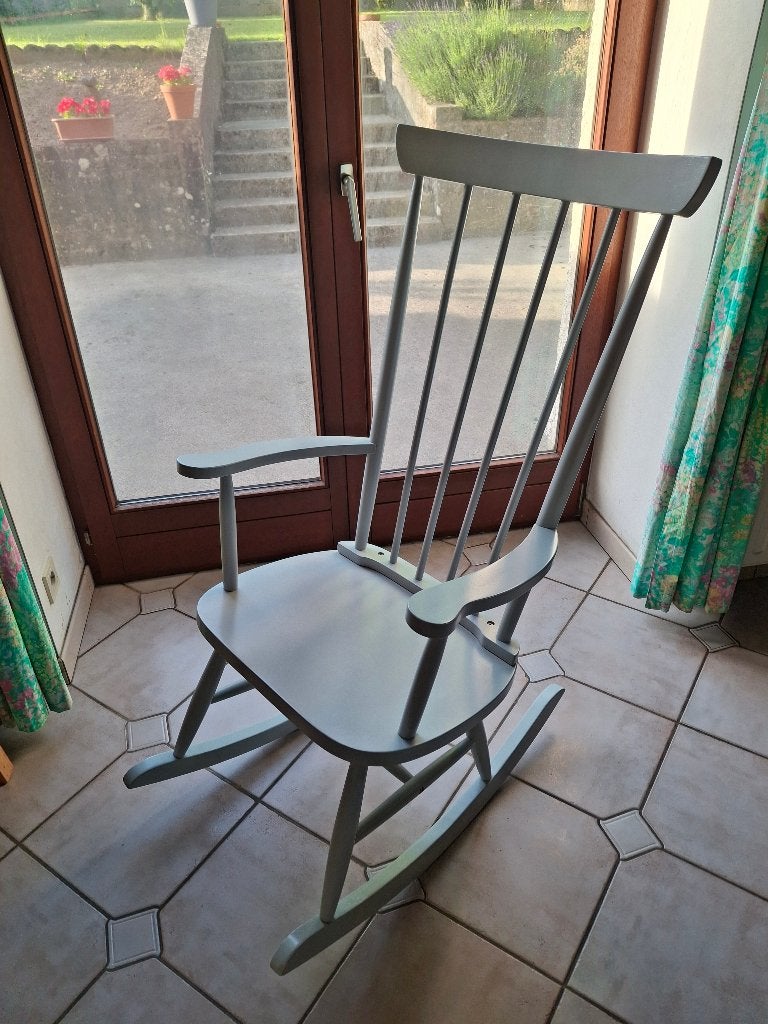Rocking chair, Gris, Comme neuf, Enlèvement, Bois