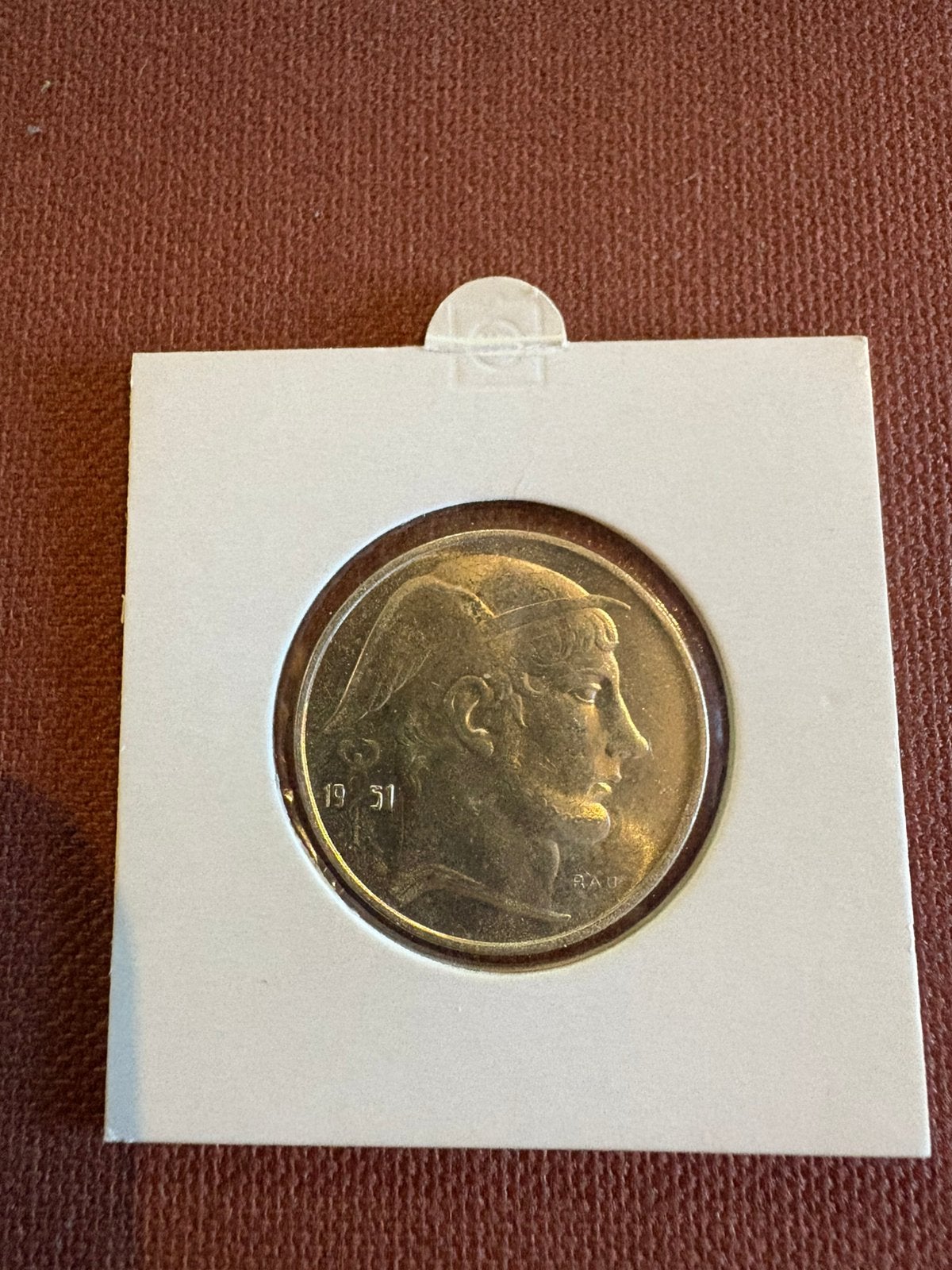 Belgische zilveren munt 20 Frank 1951 – Mercurius (NL), Zilver, Ophalen of Verzenden, Losse munt, Zilver