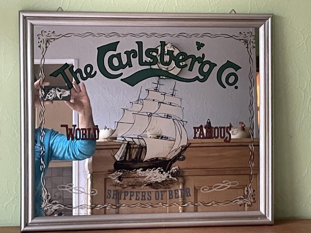 Carlsberg spiegel, Ophalen, Nieuw, Reclamebord, Plaat of Schild, Overige merken
