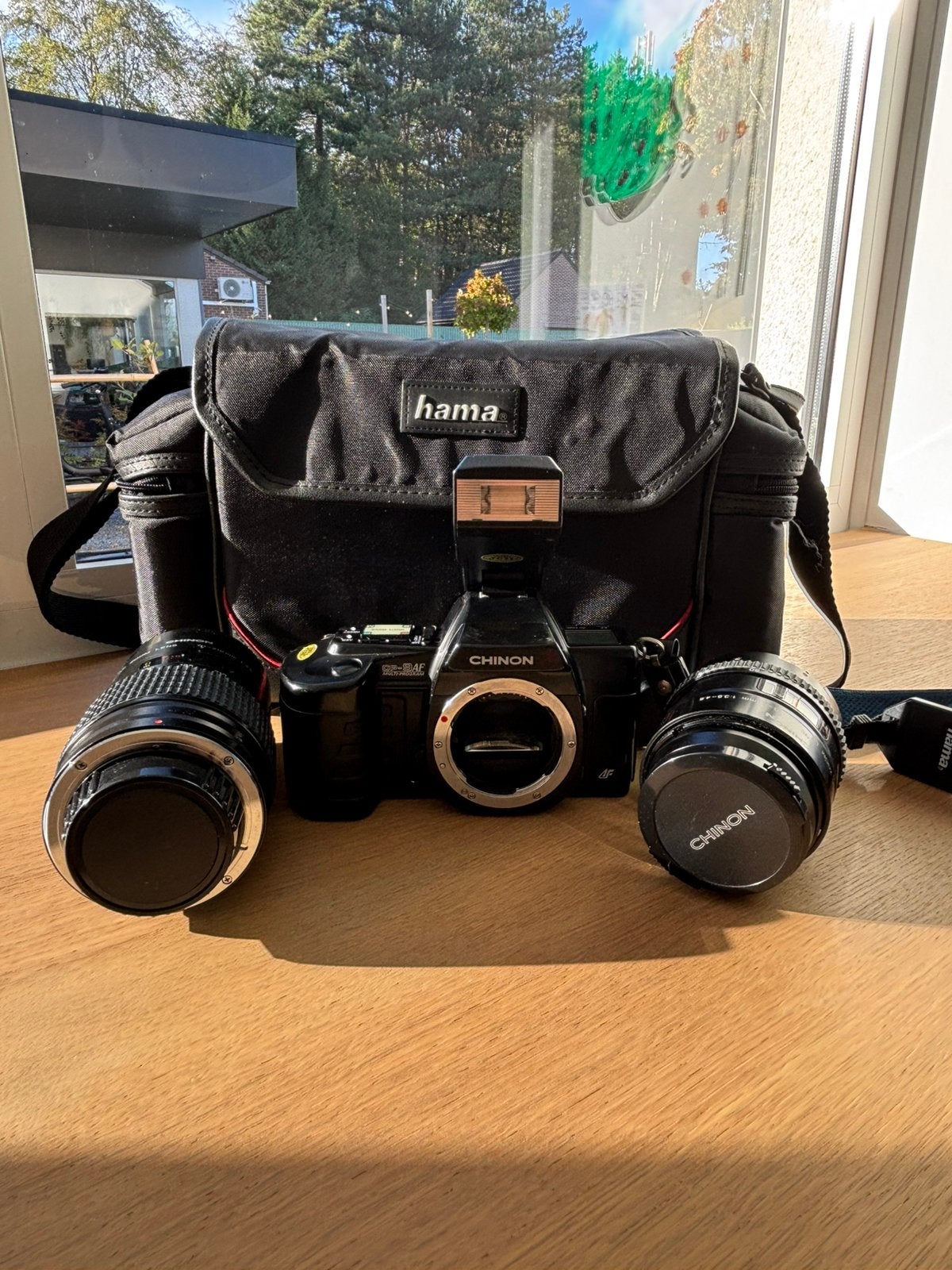 Chinon CP-9AF 35mm SLR Film Camera Bundle - Tested, Ophalen of Verzenden, Gebruikt, Spiegelreflex, Overige Merken