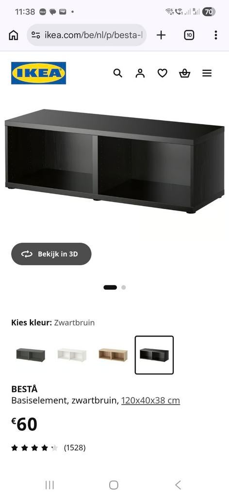Besta basiselement zwartbruin ikea, Enlèvement