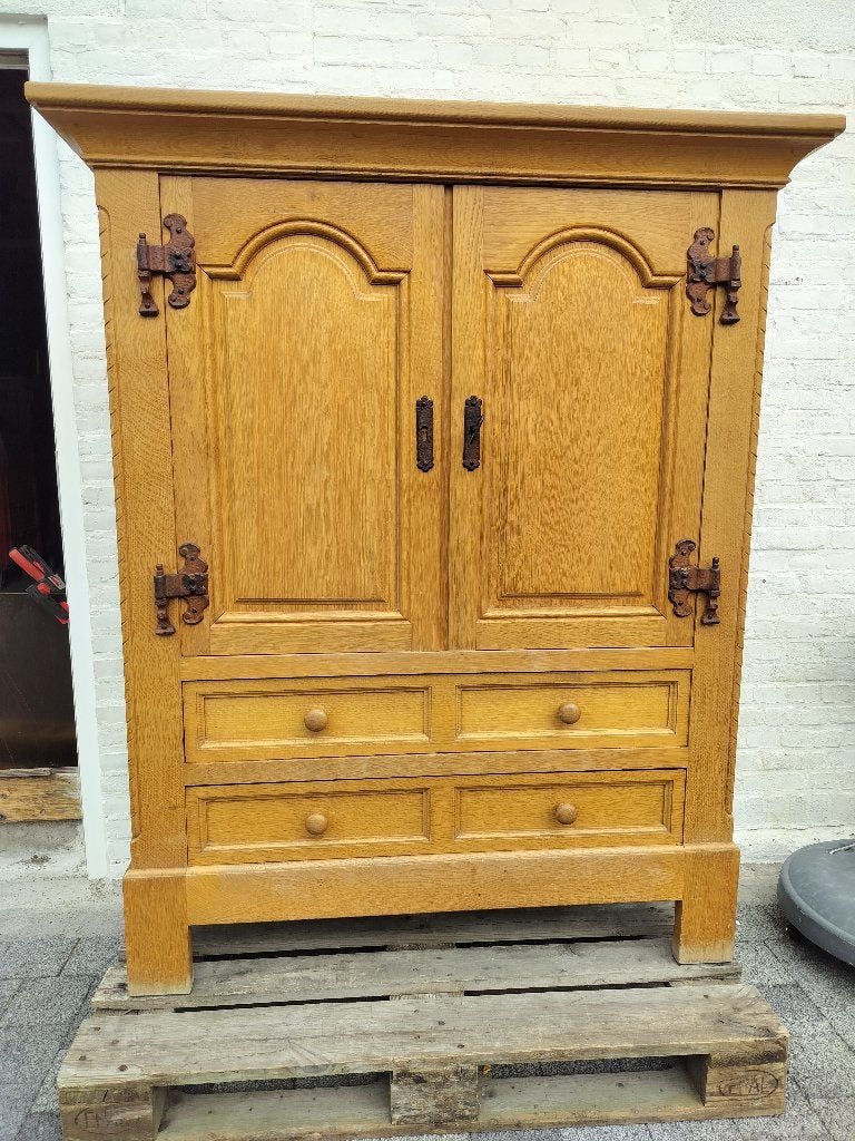 Eiken barkast, Huis en Inrichting, Ophalen, Gebruikt, 100 tot 150 cm, 100 tot 150 cm