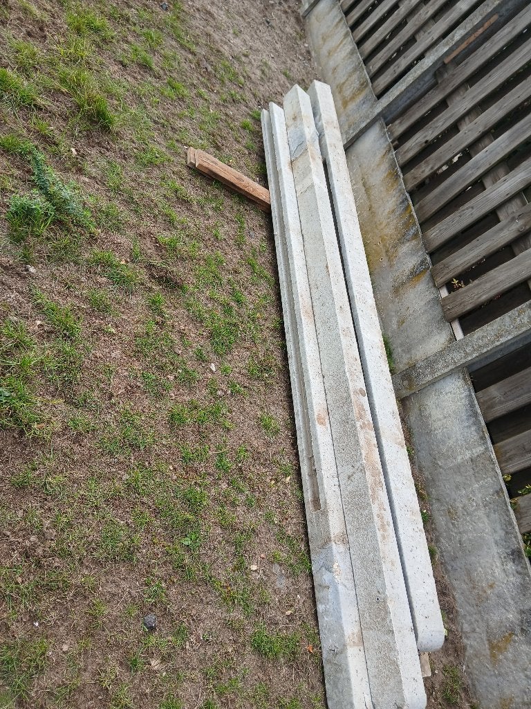 5 betonnen palen voor betonnen schutting met gleuf, Tuin en Terras, Ophalen, Overige materialen, Minder dan 3 meter, Nieuw