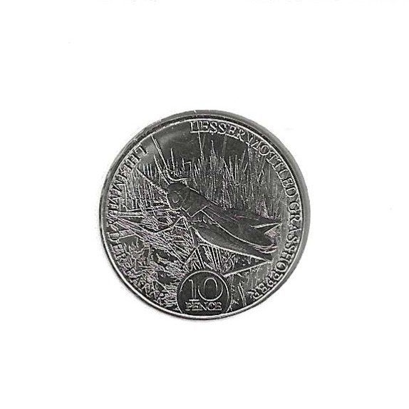 Isle of Man, 10 Pence 2023, Grasshopper., Ophalen of Verzenden, Overige landen, Losse munt