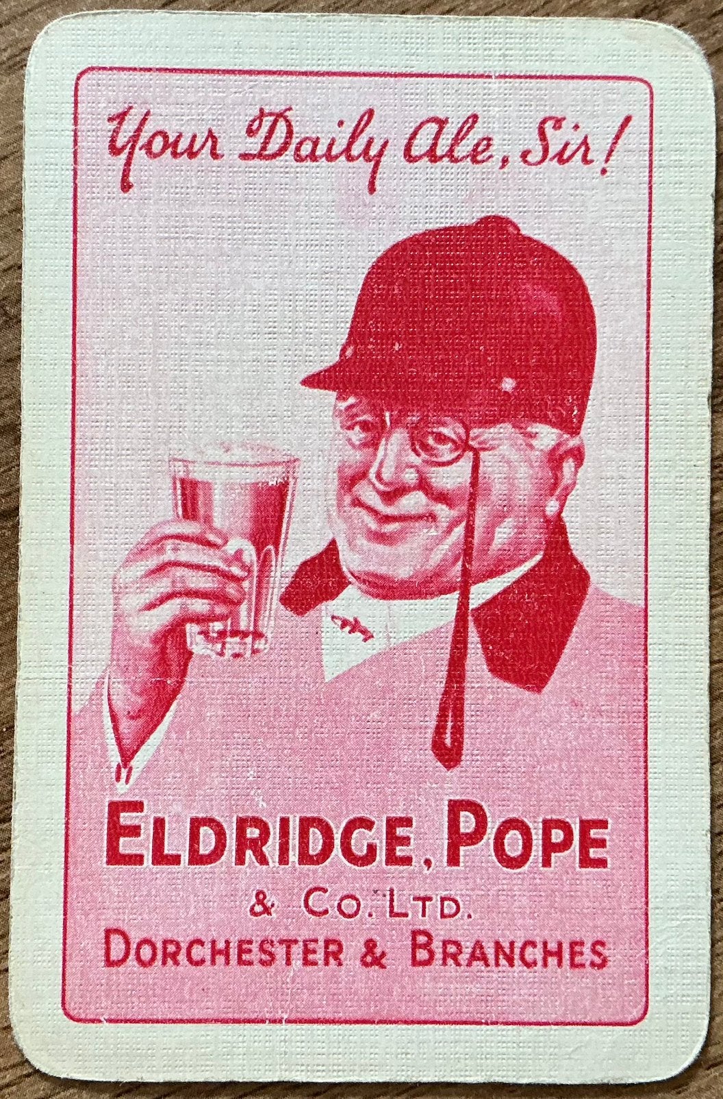 Oude speelkaart ELDRIDGE POPE ALE, Verzamelen, Ophalen of Verzenden, Zo goed als nieuw, Speelkaart(en)