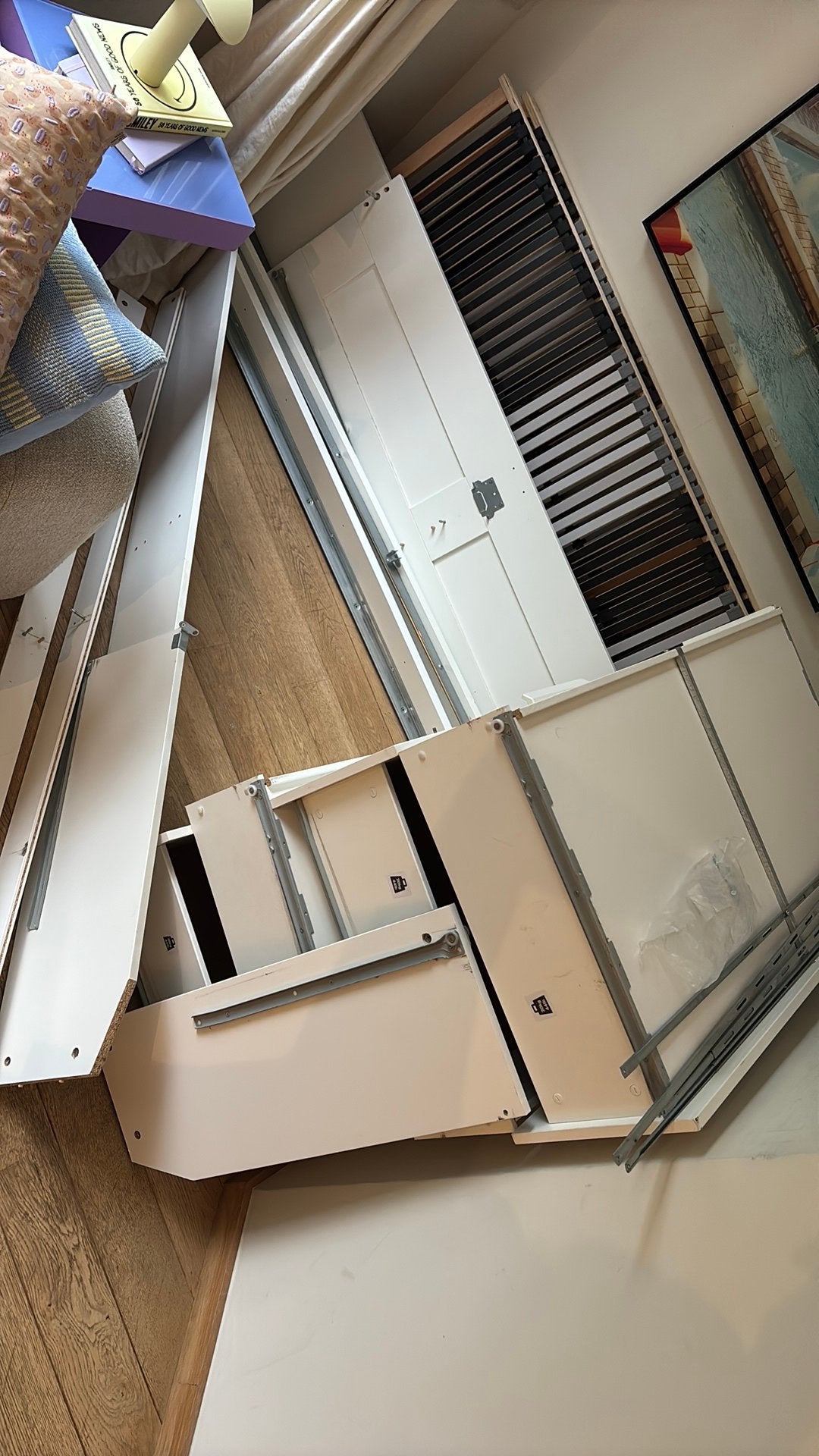 Lit Ikea blanc pré monté, Enlèvement, Utilisé