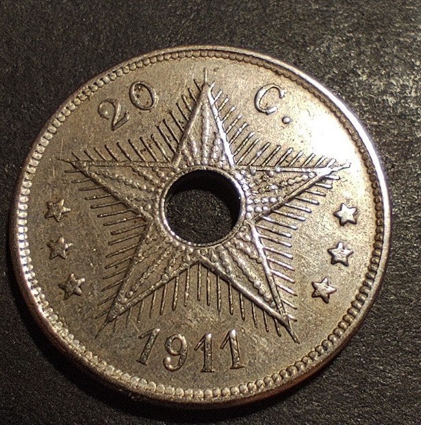 Belgisch-Congo 20 centimes, 1911, Enlèvement ou Envoi, Monnaie en vrac