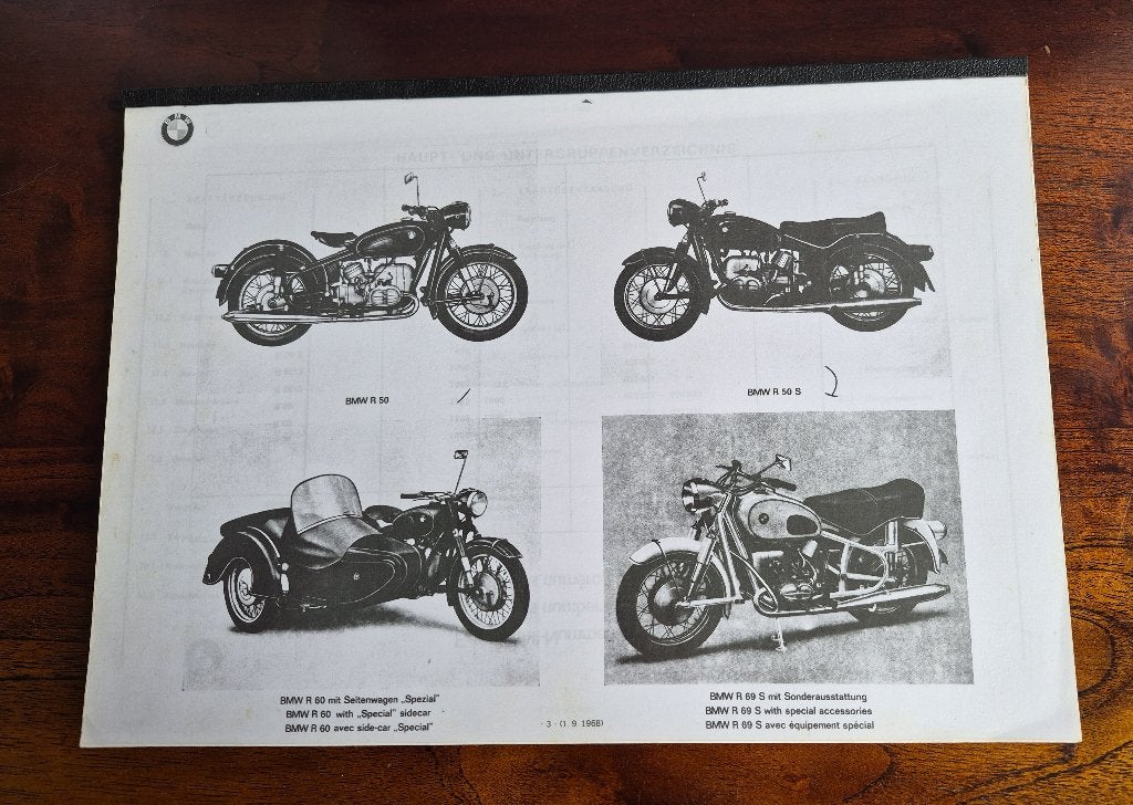 BMW R50 R50-2 R60 R60-2 R69S Onderdelen Catalogus (1968), Motoren, Ophalen of Verzenden, BMW