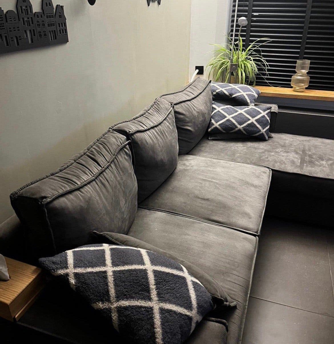 Zetel met longchair, Ophalen, Zo goed als nieuw