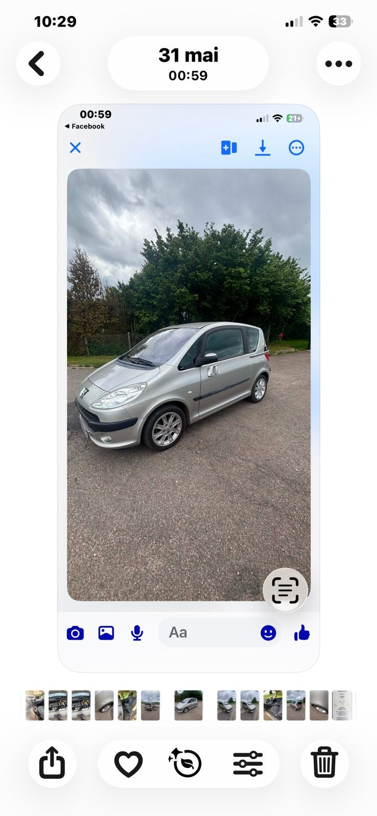 Peugeot 1007 essence 1,4cc, Adapté aux personnes handicapées, Argent ou Gris, Achat, Bleu