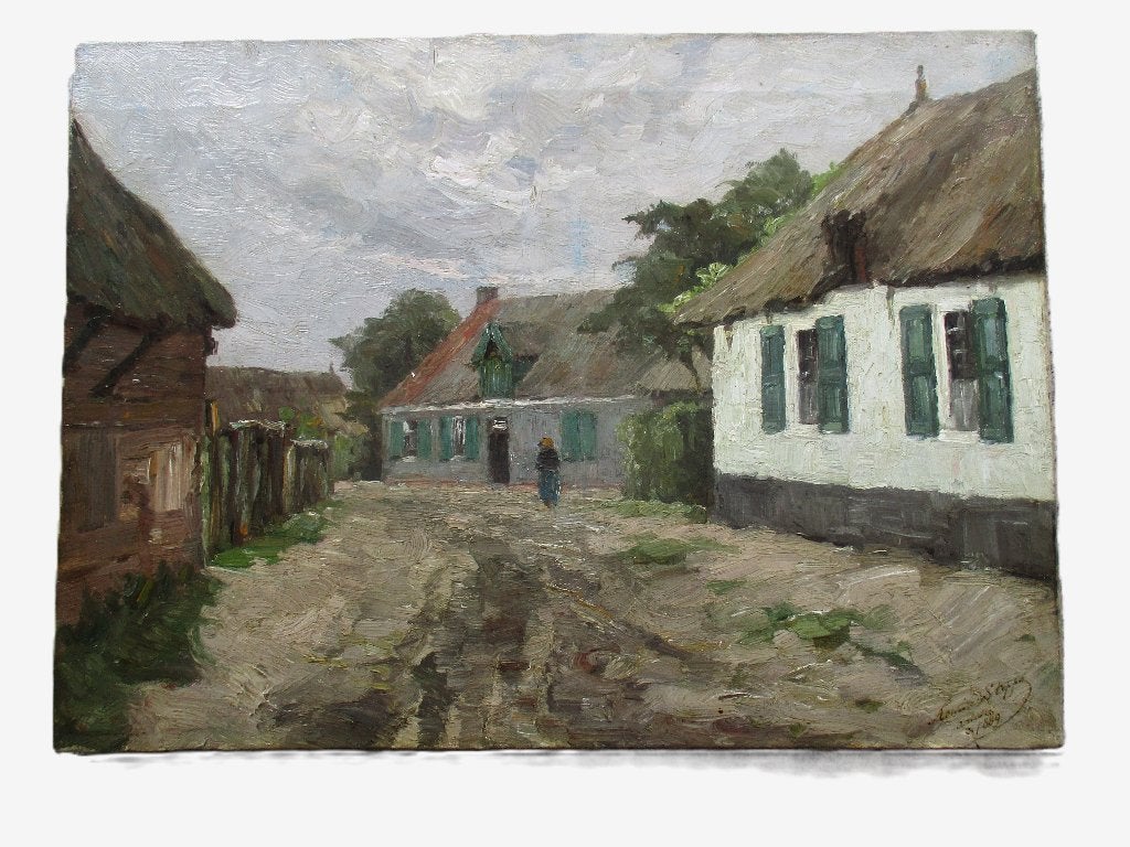 Romain Steppe (1859 - 1927 )Une vue à Castel Moerzeke, Ophalen of Verzenden