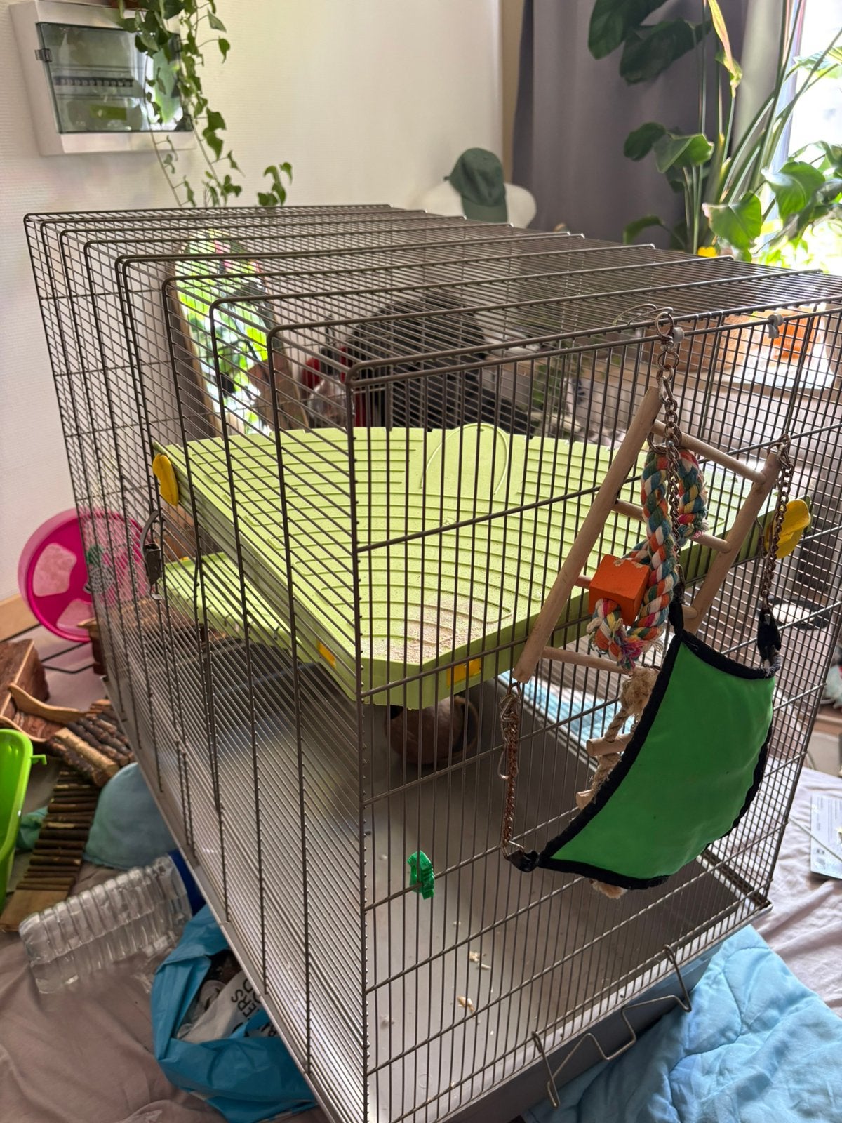 Knaagdierkooi met toebehoren, Dieren en Toebehoren, Kooi, Gebruikt, Ophalen of Verzenden, Hamster