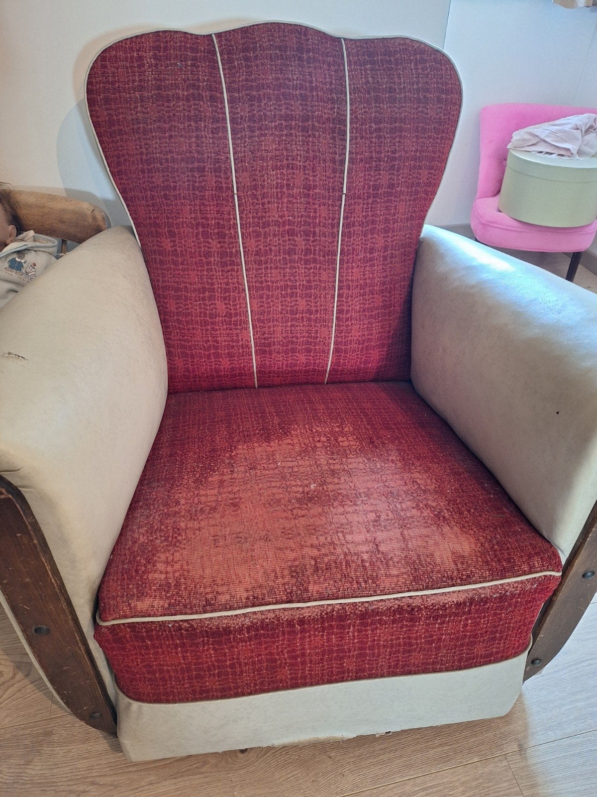 oude retro zetel met poppen, Ophalen of Verzenden, Huis en Inrichting