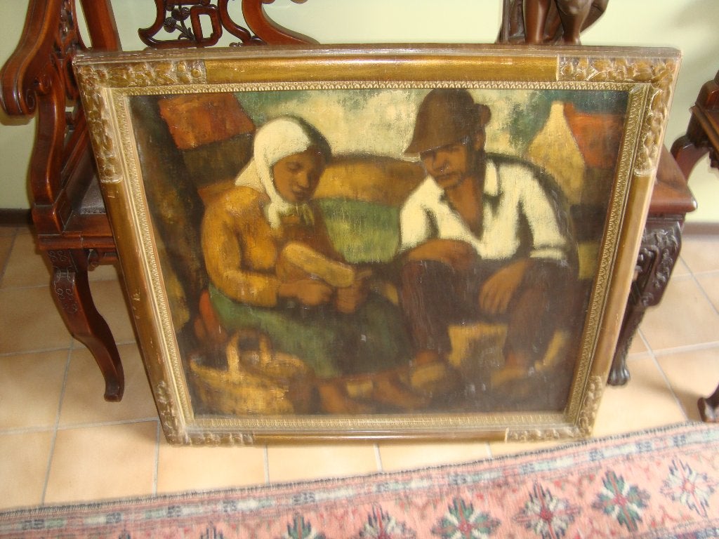 Schilderij van BARTH VERSCHAEREN(1888-1946), Antiek en Kunst, Kunst | Schilderijen | Klassiek, Ophalen, Doek, Portret of Personen