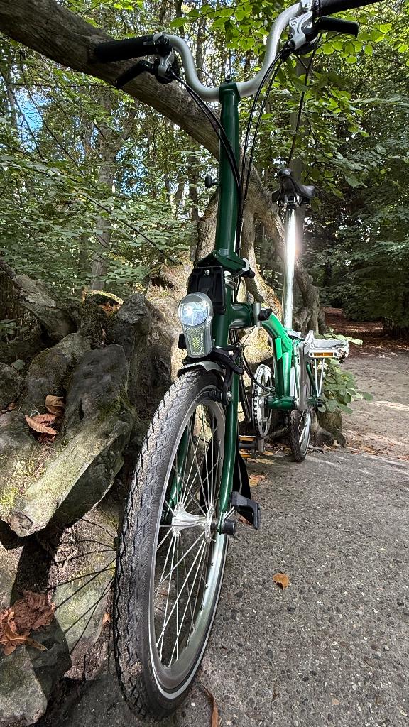 Brompton M6R Green 6versnellingen Light bagagerek nieuwstaat, Fietsen en Brommers, Ophalen, Brompton, 14 tot 16 inch, Versnellingen