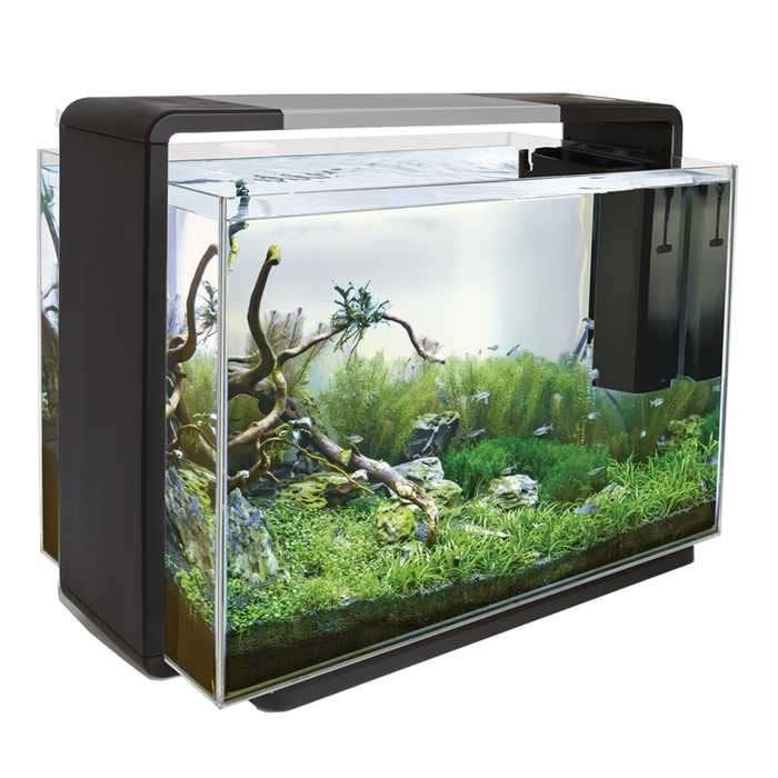 Aquarium Superfish HOME 110 ZWART COMPLETE SET, Dieren en Toebehoren, Ophalen, Inclusief deksel, Superfish, Gevuld zoetwateraquarium