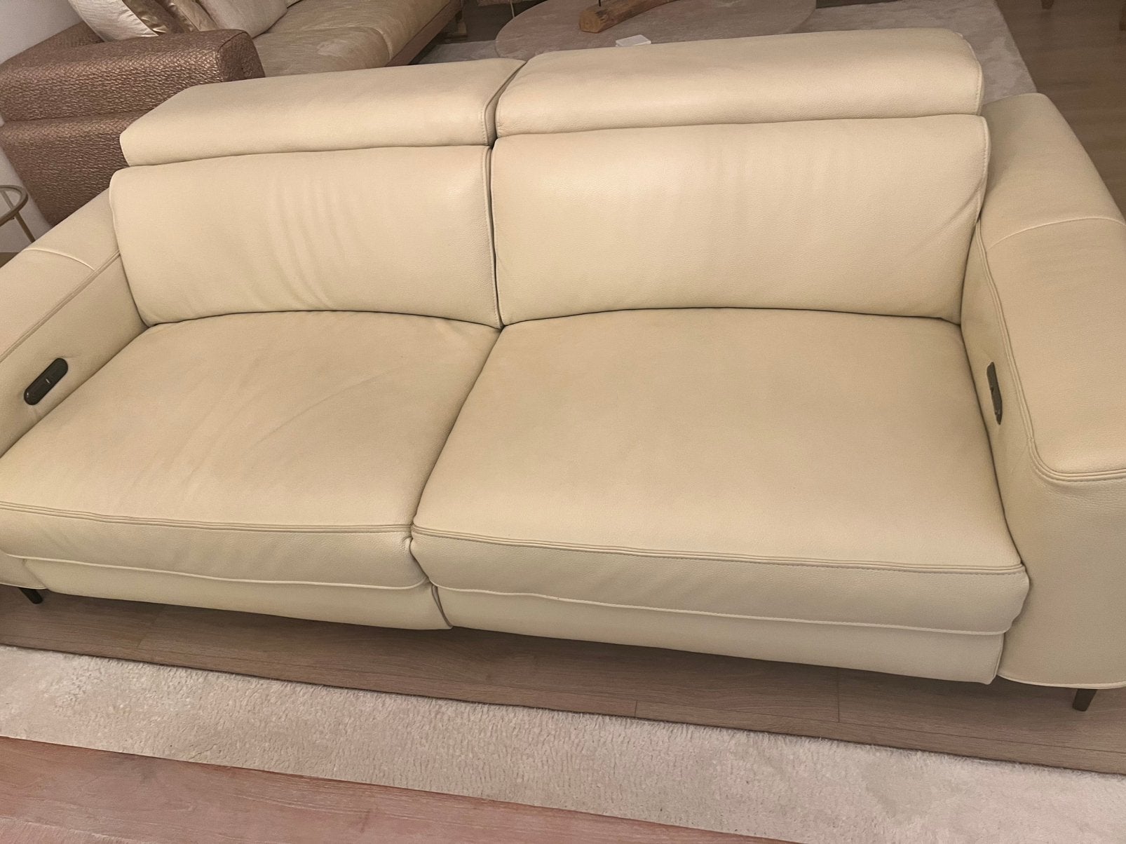 Salon cuir deux X 3PL avec 4 relax, Maison & Meubles, Canapés | Salons, Enlèvement, Utilisé, Cuir