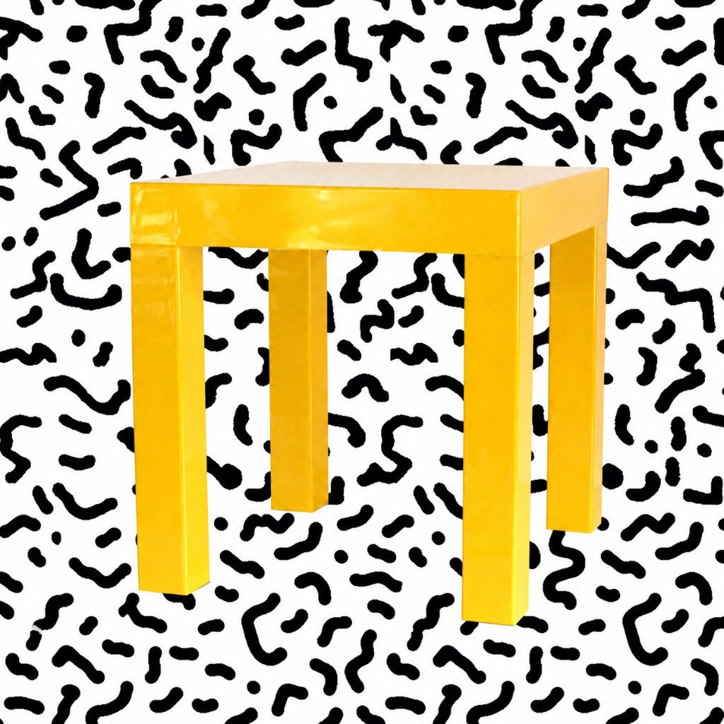 Vintage Yellow Plastic ParsonTables - Seventies design tafel, Enlèvement ou Envoi, Table, Jaune, Plastique