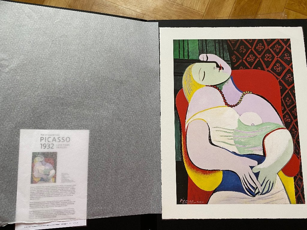 art Picasso 1932 Nude Woman in red chair, Antiek en Kunst, Kunst | Tekeningen en Fotografie, Ophalen