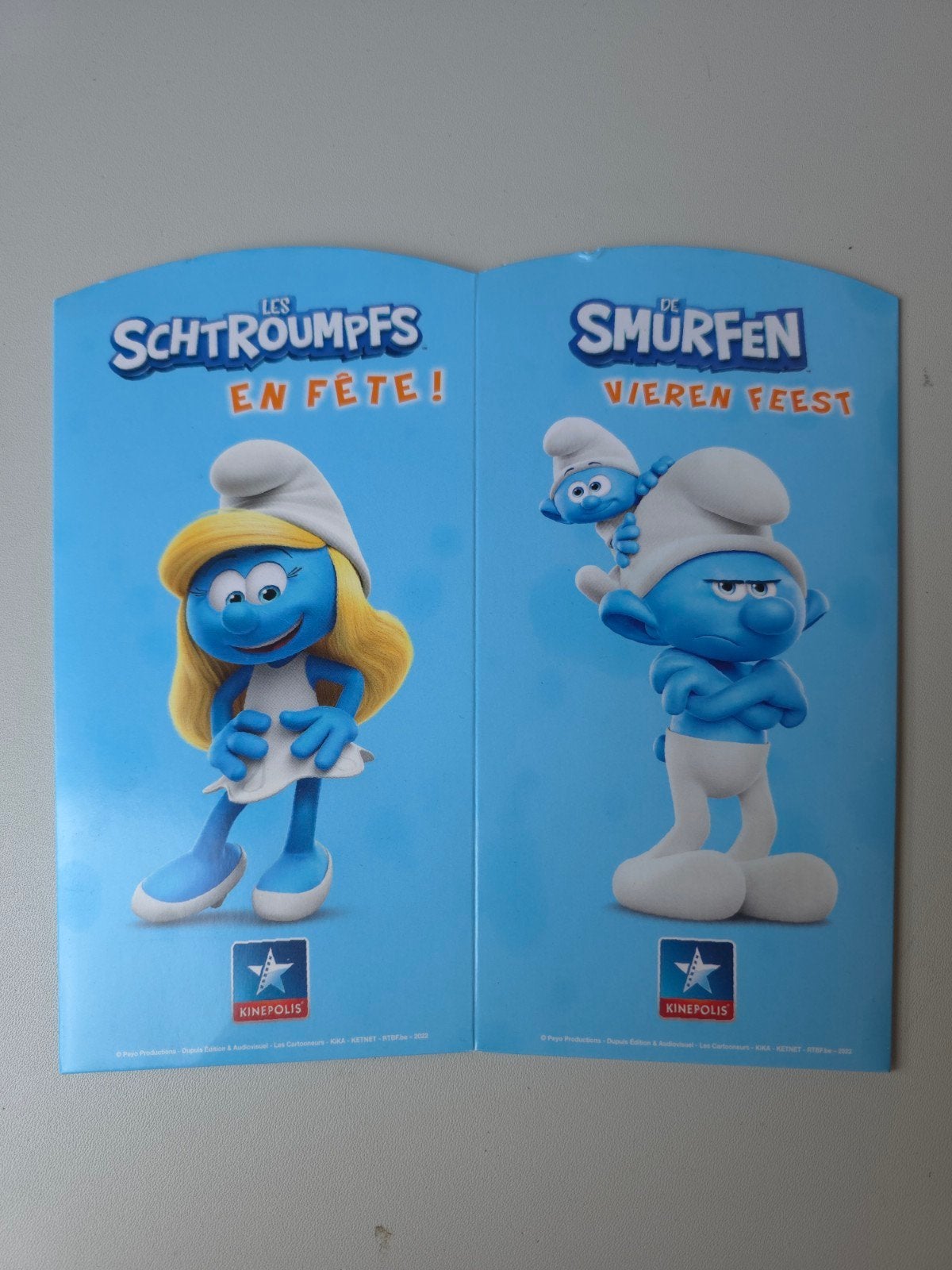 Emballage popcorn Schtroumpf, Collections, Schtroumpfs, Utilisé, Autres types, Différents Schtroumpfs, Envoi