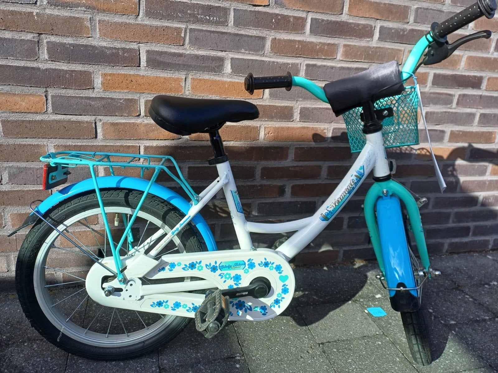 Meisjes Kinderfiets VERMONT - 27cm/10 inch met wieltjes, Fietsen en Brommers, Terugtraprem, Zijwieltjes, Gebruikt, Minder dan 16 inch