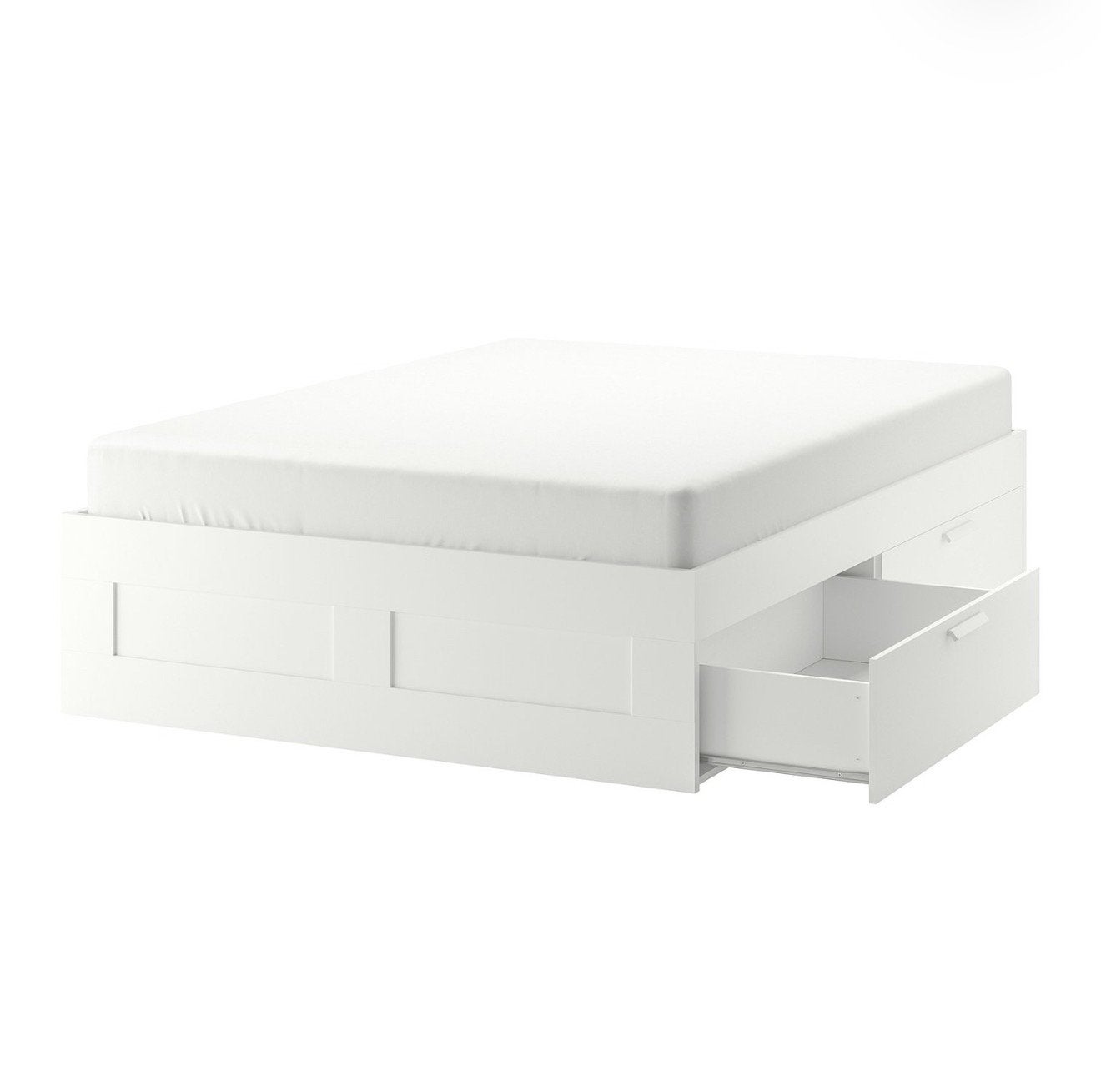 IKEA BRIMNES bed 180x200 cm + LEIRSUND lattenbodem, Enlèvement, Comme neuf, 200 cm, Matelas