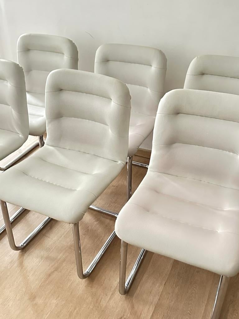 EERST=EERST - Witte Eetkamer Stoelen Kunstleer, Huis en Inrichting, Ophalen, Zo goed als nieuw