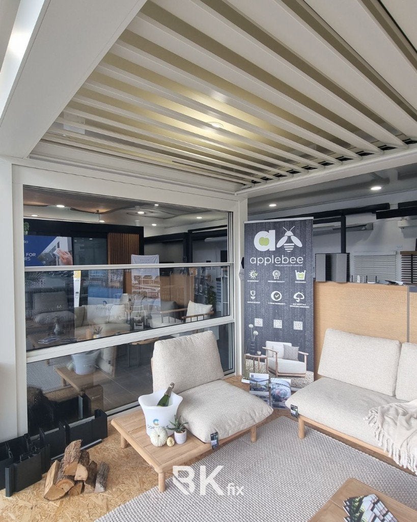Showroommodel lamellendak 5 x 3 m – €17.000 excl. btw, Jardin & Terrasse, Enlèvement, Comme neuf, Autres types