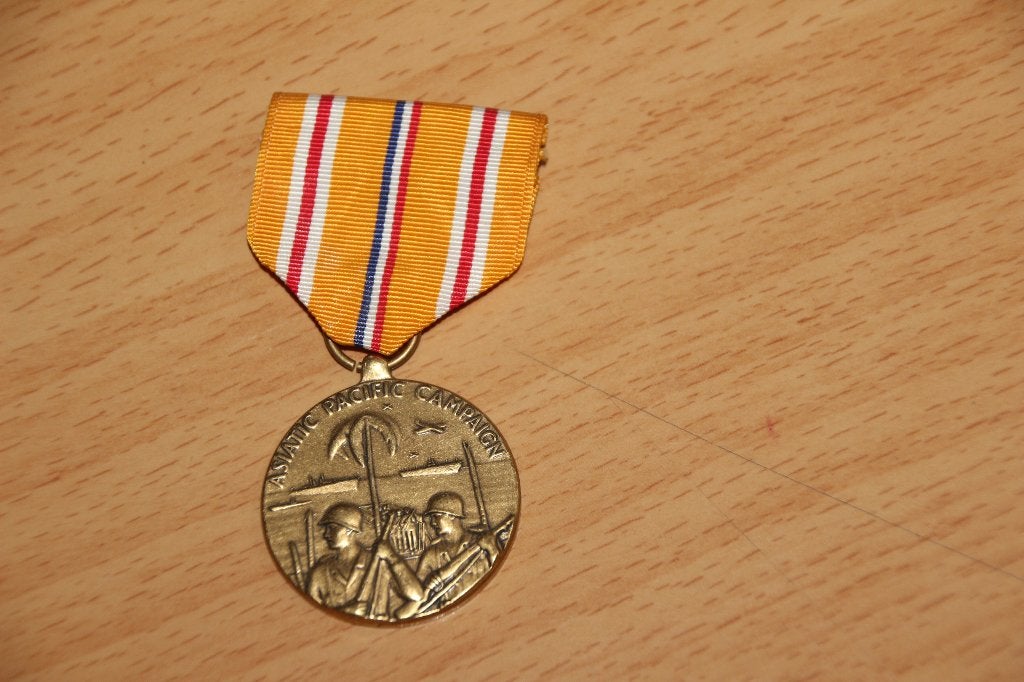 US WW2-medaille "asiatic pacific campaign ", Verzamelen, Militaria | Tweede Wereldoorlog, Landmacht, Lintje, Medaille of Wings