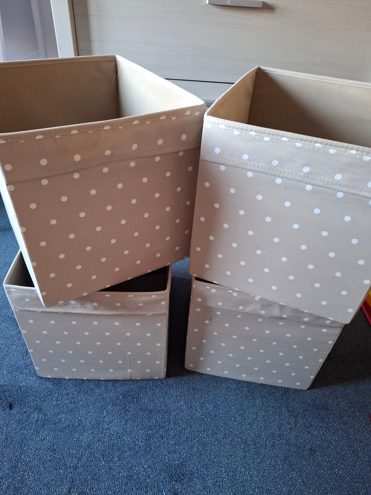 4 boxen voor open kubuskast (ikea), Ophalen, Beige, Kunststof, Zo goed als nieuw