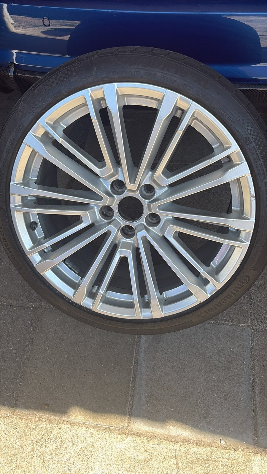 Originele Audi A5 19 inch velgenset (OEM) + Continental, Band(en), Zomerbanden, Ophalen, 19 inch