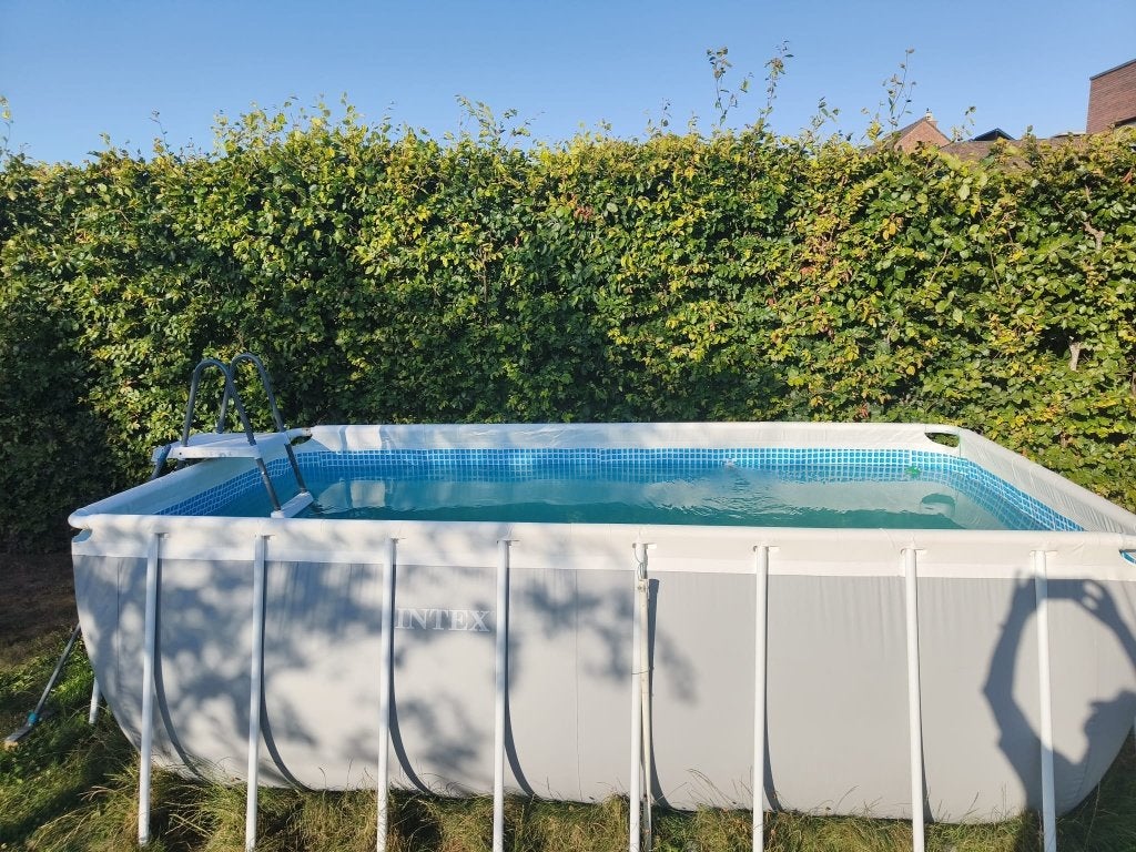 Intex Prism Zwembad 4 x 2 x 1.2 + Bestway flowclear pomp, Gebruikt, 200 tot 300 cm, Rechthoekig, Ophalen