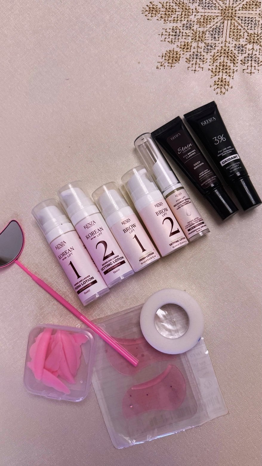 Korean Lash Lift & Brow Lamination Kit Kenza, Ophalen of Verzenden, Zo goed als nieuw, Accessoires