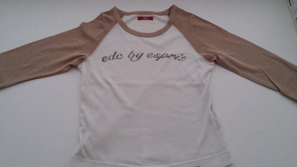 Wit/beige t-shirt van ESPRIT maat S met 3/4 mouw, Kleding | Dames, Beige, Ophalen of Verzenden, Zo goed als nieuw, Korte mouw