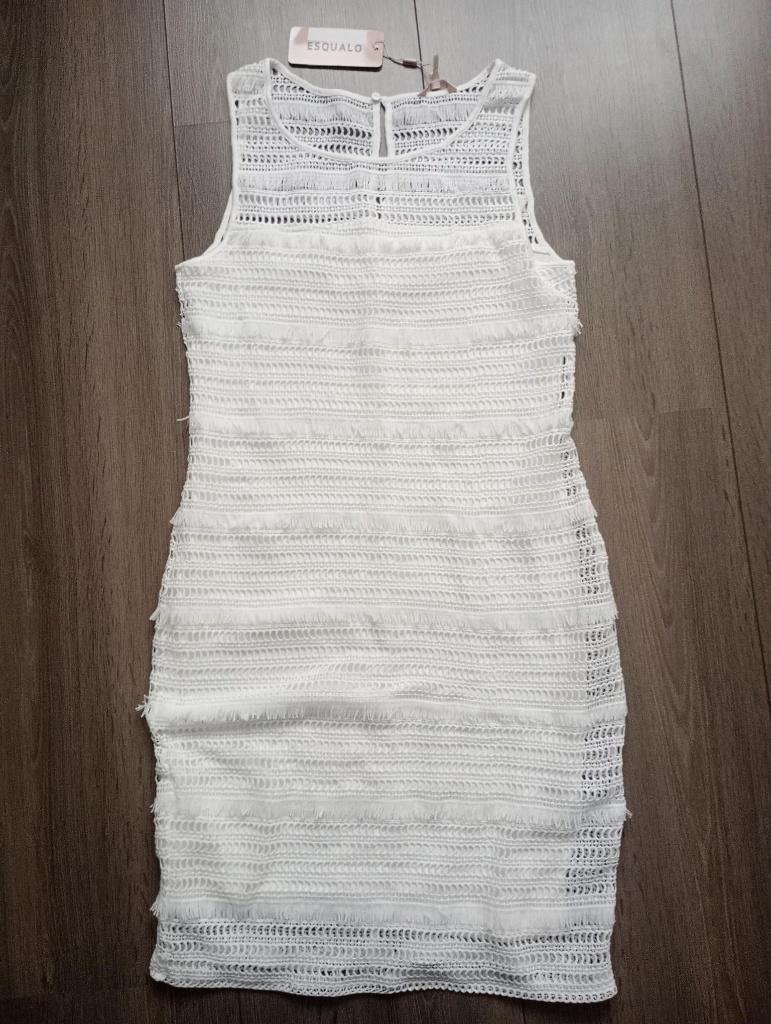 nieuwe zomerjurk Esqualo maat small, Kleding | Dames, Verzenden, Wit, Maat 36 (S), Boven de knie