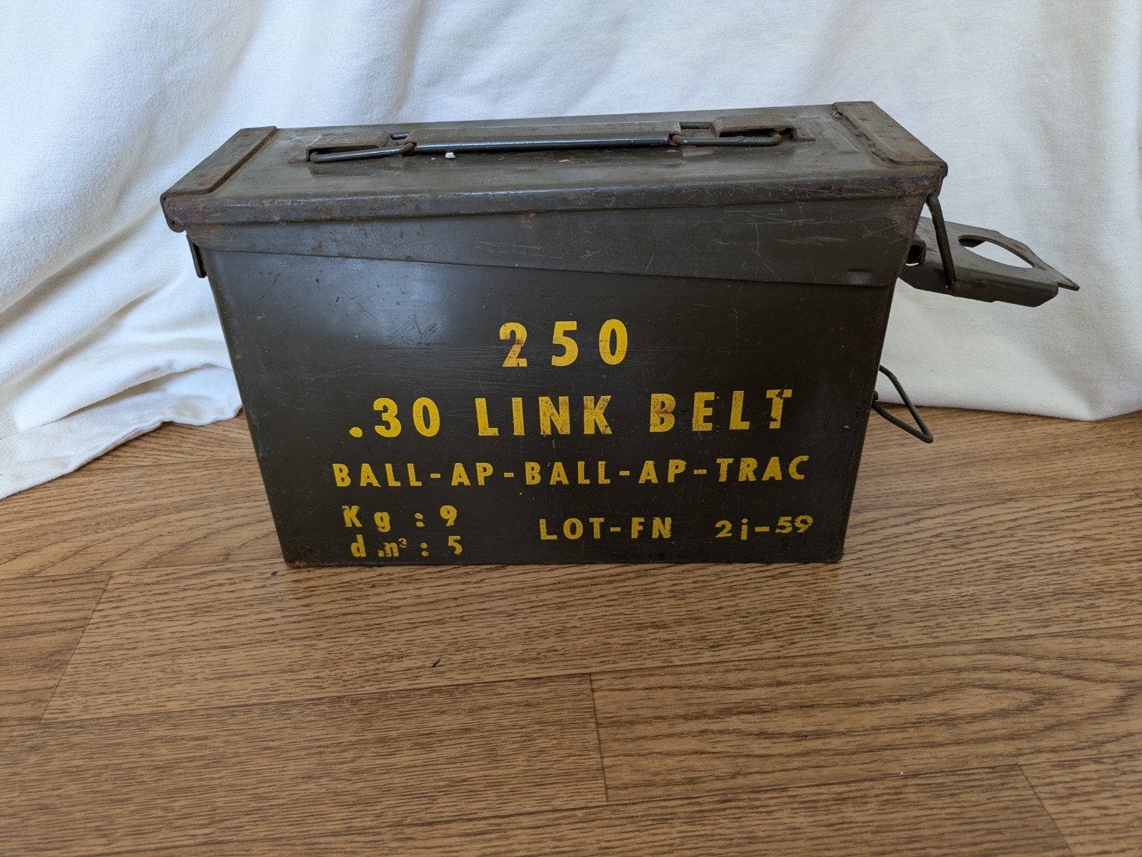 Originele FN munitiekist 1959, Antiek en Kunst, Curiosa en Brocante, Ophalen