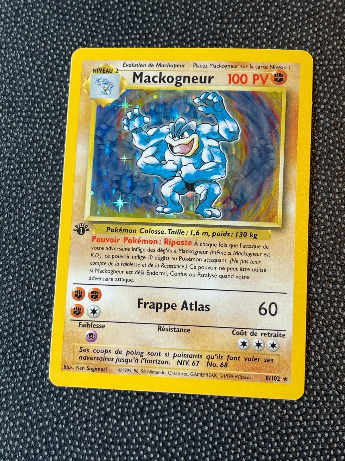 Carte Mackogneur 8/102 edition 1 Pokemon Set de base, Enlèvement ou Envoi, Comme neuf