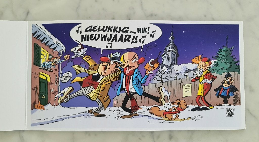 Robbedoes en Kwabbernoot - Charles Cambré - wenskaart 2019, Verzamelen, Ophalen of Verzenden, 1980 tot heden, Ongelopen, Overige thema's