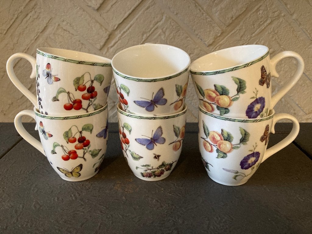 6 tassen van Janneke Brinkman, Maison & Meubles, Enlèvement ou Envoi, Comme neuf, Porcelaine, Mug