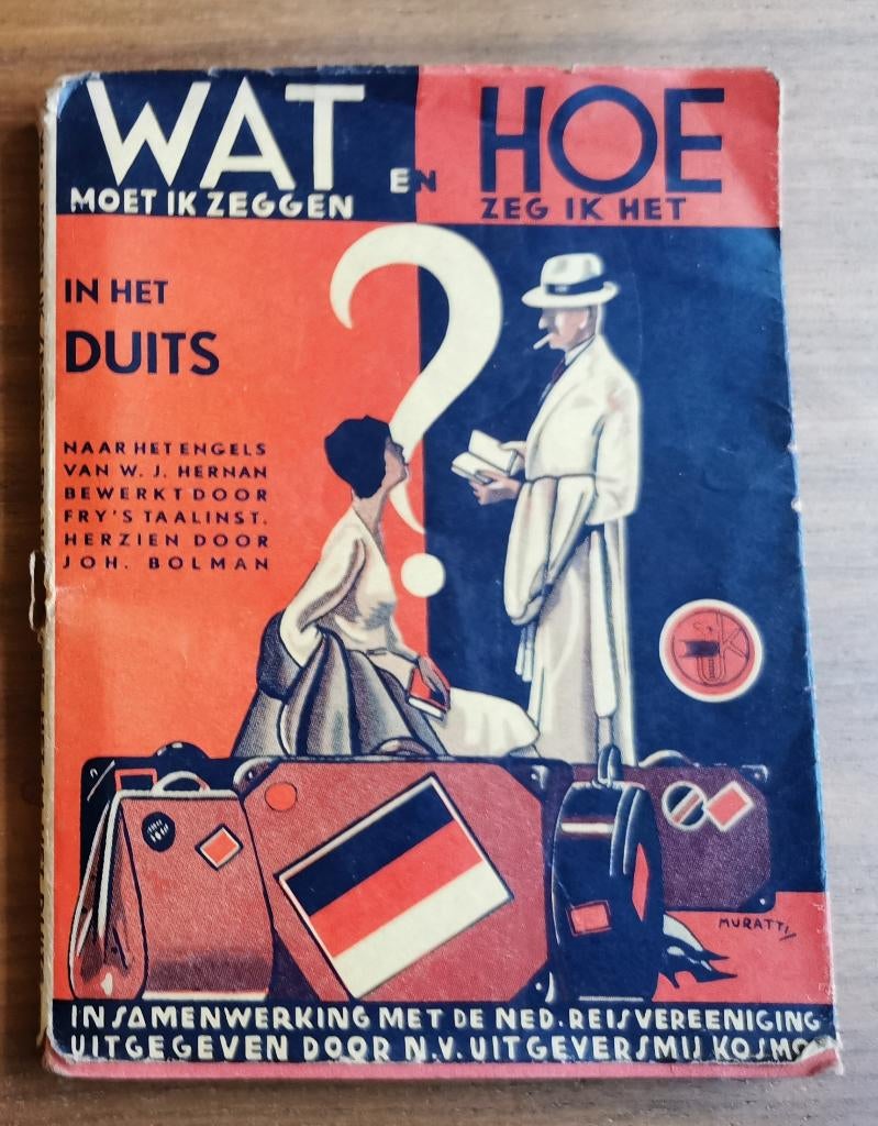 Wat en hoe - Duits. Vintage boekje voor op reis., Livres, Dictionnaires, Enlèvement ou Envoi, Utilisé, Allemand