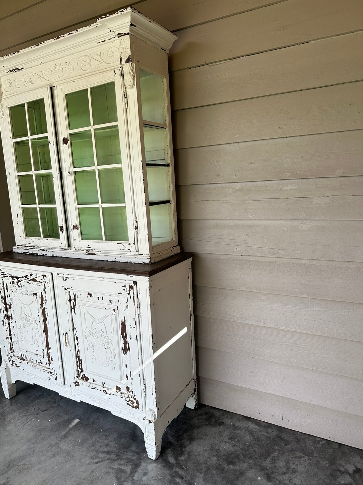Oude eiken buffetkast, Huis en Inrichting, Ophalen, Zo goed als nieuw, Glas
