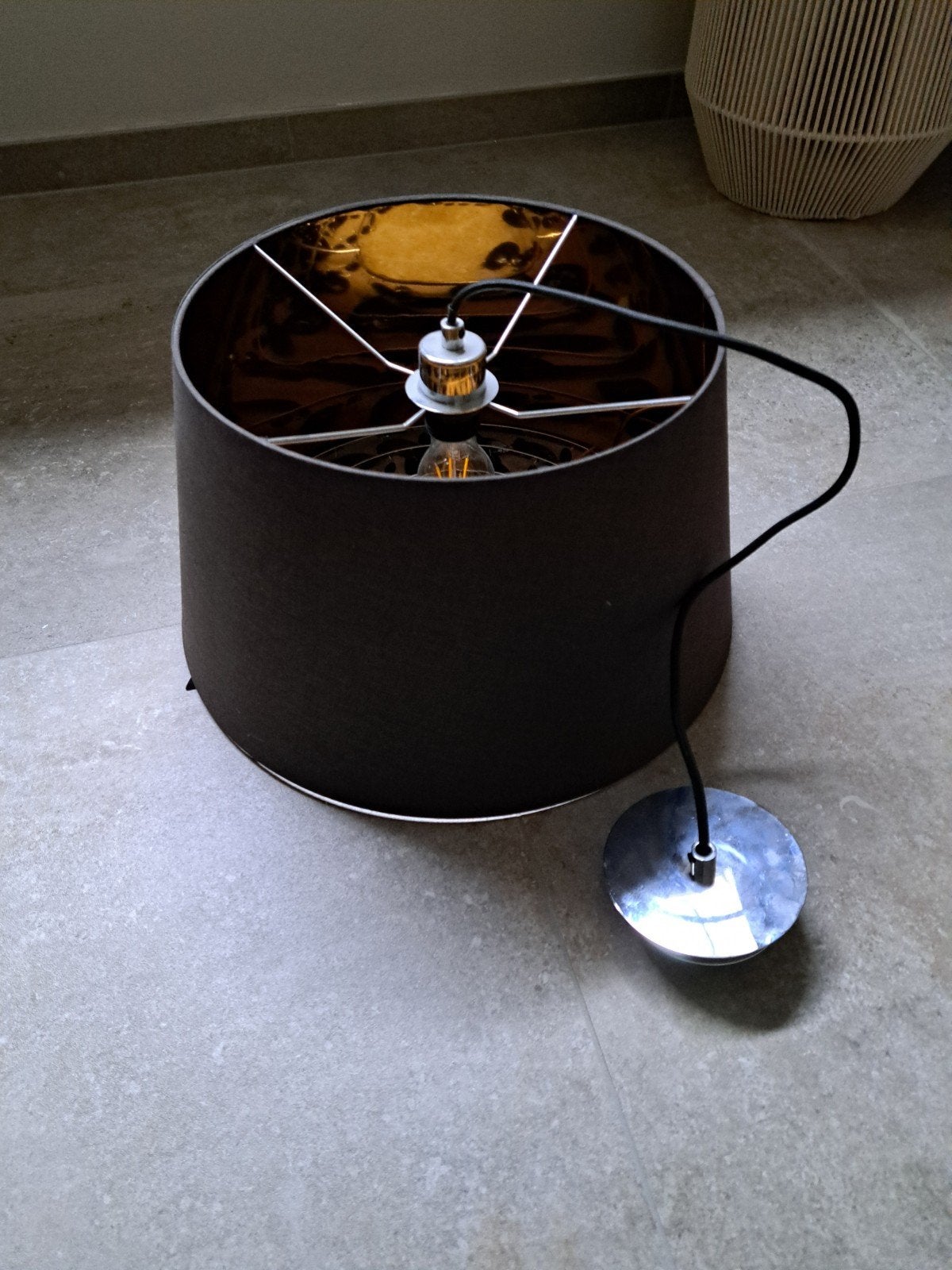 hanglamp lucide, Papier/karton, Gebruikt, Zwart, Rond